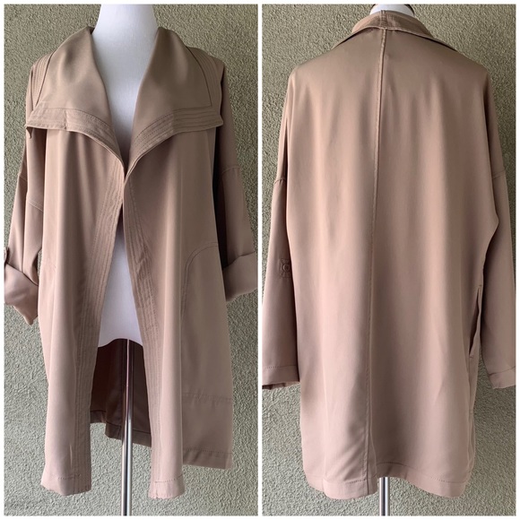 “Max Studio” Classic Waterfall Tan Jacket NWT size L - Picture 2 of 12